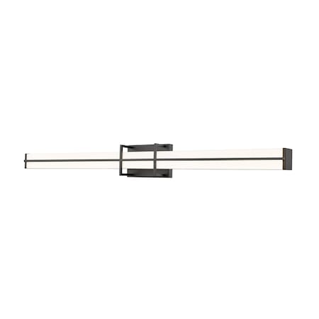 Z-Lite Harrison Vanity, 1-Light, 40 In.W x 4 In.L x 4.75 In.H, Matte Black/Frosted 1011-40W-MB-LED